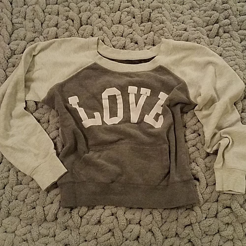 Green Sleeved Brand LOVE Cropped Swetshirt M